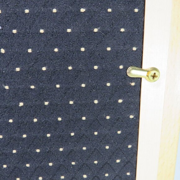 Solid Oak picture frame with glass & black brocade dotted fabric (pic removable) - Picture 8 of 9